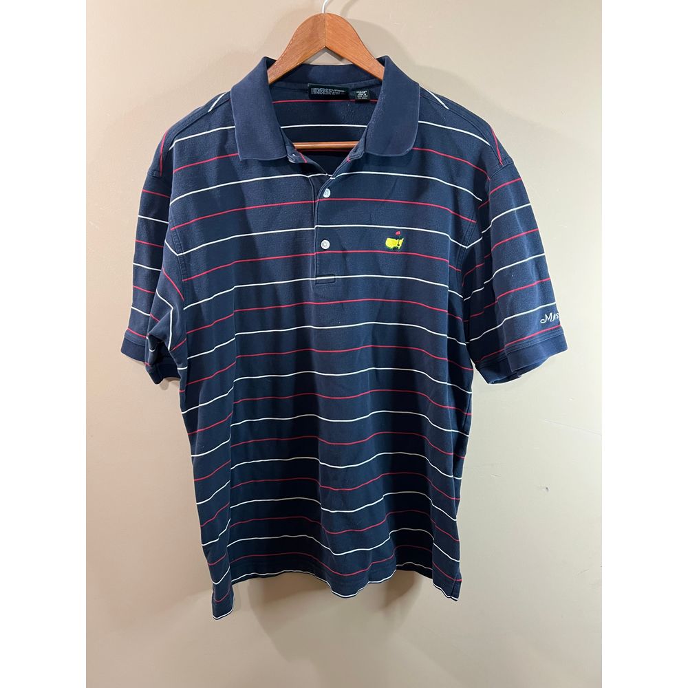 Masters Striped Polo Golf Shirt Mens Large